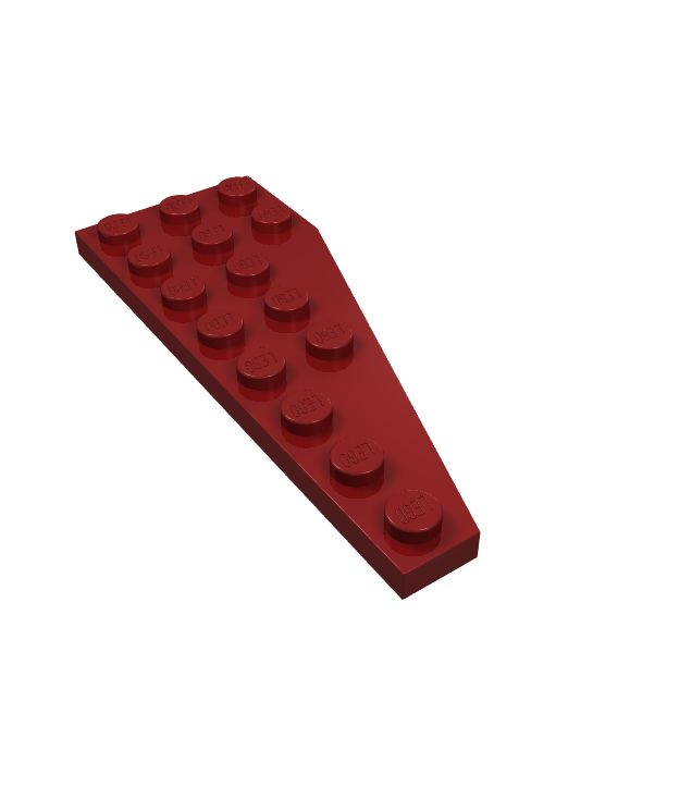 LEGO - Wig, plaat 8 x 3 vijfhoekig links - Dark Red | N