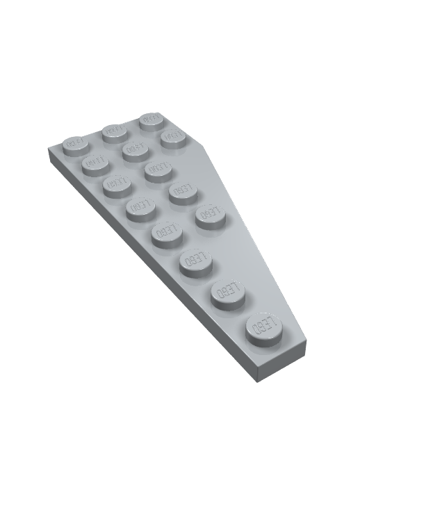 LEGO - Wig, plaat 8 x 3 vijfhoekig links - Light Bluish Gray | N