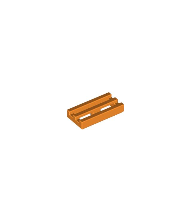 LEGO - Tegel, gemodificeerd 1 x 2 rooster met onder een groef / rand - Orange | N
