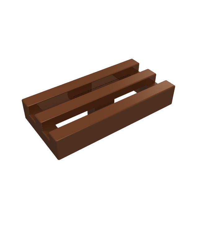 LEGO - Tegel, gemodificeerd 1 x 2 rooster met onder een groef / rand - Reddish Brown | N