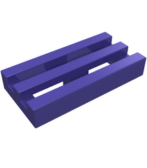 LEGO - Tegel, gemodificeerd 1 x 2 rooster met onder een groef / rand - Dark Purple | N - Thumbnail