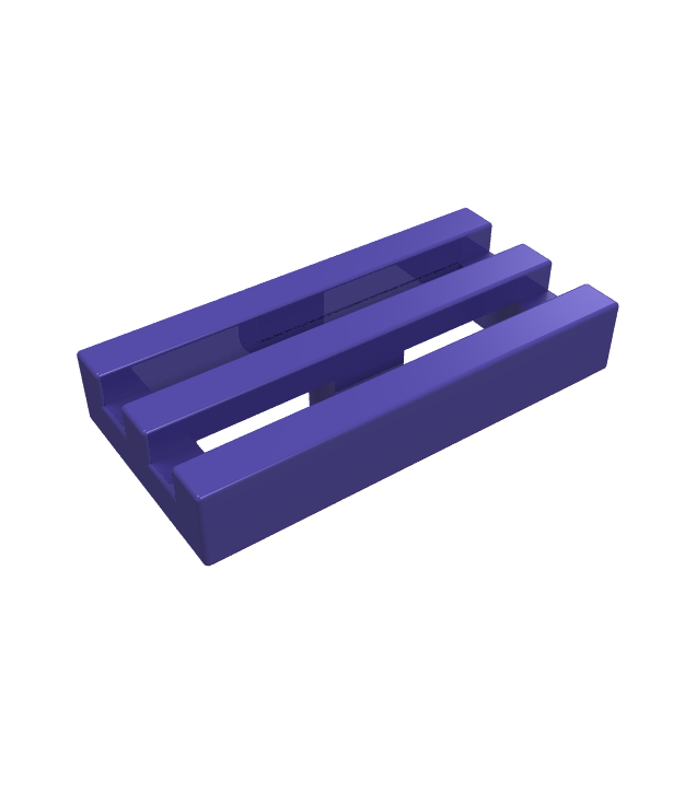 LEGO - Tegel, gemodificeerd 1 x 2 rooster met onder een groef / rand - Dark Purple | N