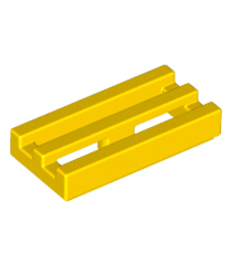LEGO - Tegel, gemodificeerd 1 x 2 rooster met onder een groef / rand - Yellow | N - Thumbnail