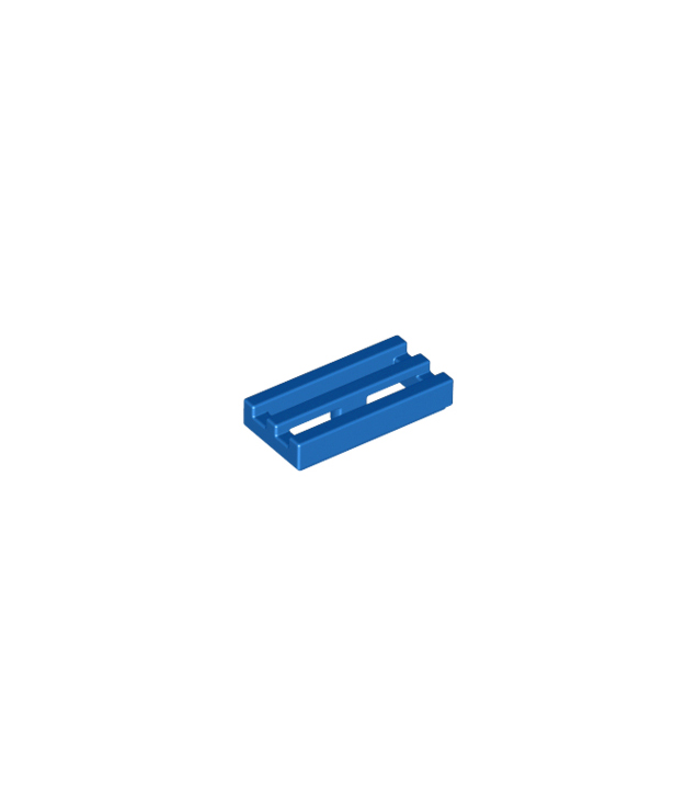 LEGO - Tegel, gemodificeerd 1 x 2 rooster met onder een groef / rand - Blue | N