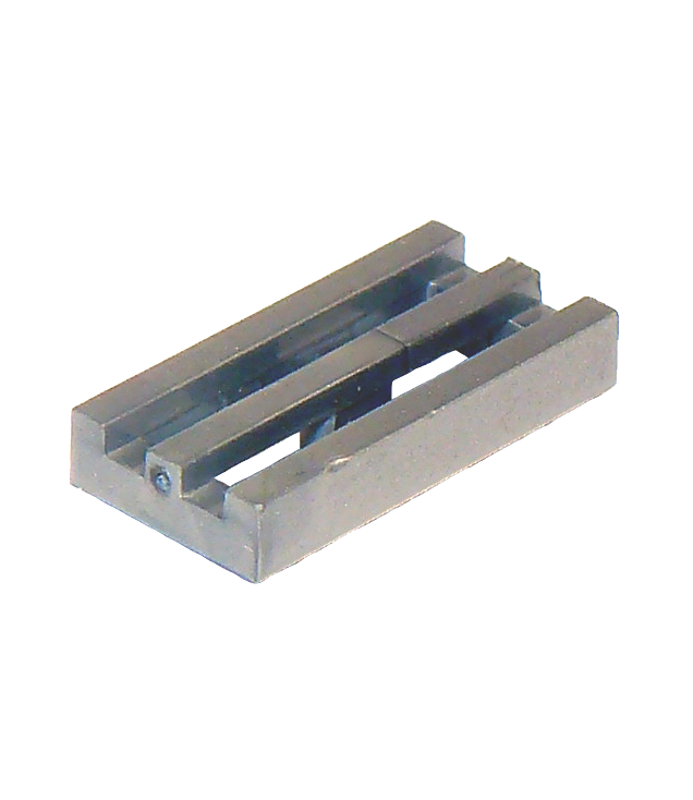 LEGO - Tegel, gemodificeerd 1 x 2 rooster met onder een groef / rand - Flat Silver | N