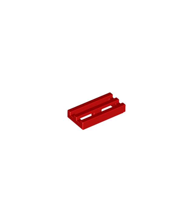 LEGO - Tegel, gemodificeerd 1 x 2 rooster met onder een groef / rand - Red | N