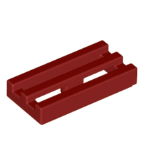 LEGO - Tegel, gemodificeerd 1 x 2 rooster met onder een groef / rand - Dark Red | N - Thumbnail