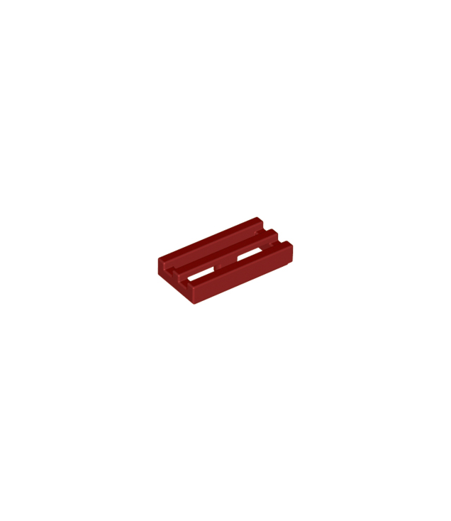 LEGO - Tegel, gemodificeerd 1 x 2 rooster met onder een groef / rand - Dark Red | N