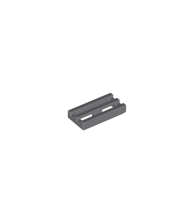 LEGO - Tegel, gemodificeerd 1 x 2 rooster met onder een groef / rand - Dark Bluish Gray | N