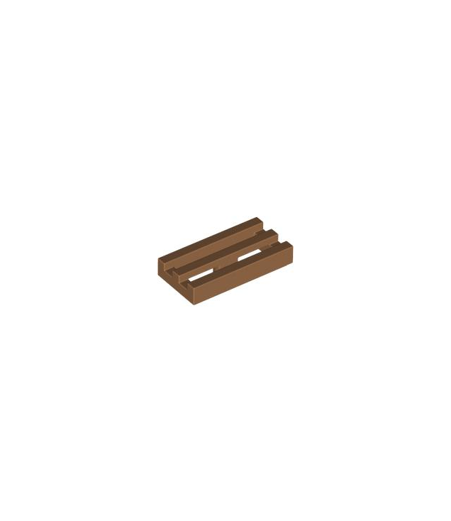 LEGO - Tegel, gemodificeerd 1 x 2 rooster met onder een groef / rand - Medium Nougat | N