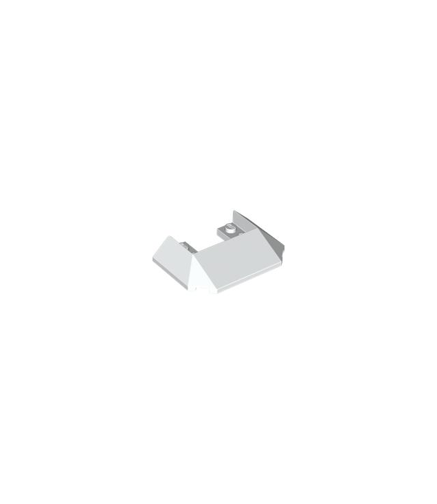 LEGO - Wig 6 x 4 met uitsparing (treindak) met 9 grote onderbuizen - White | N