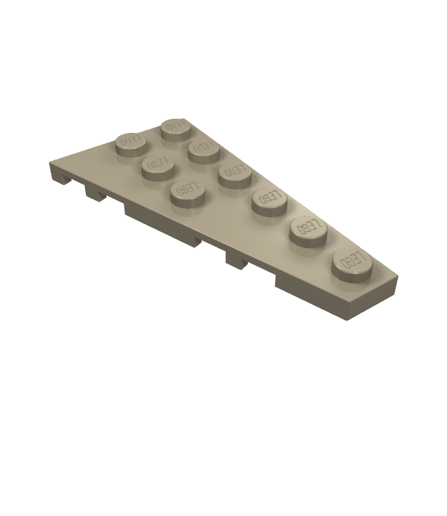LEGO - Wig, plaat 6 x 3 rechts - Dark Tan | N
