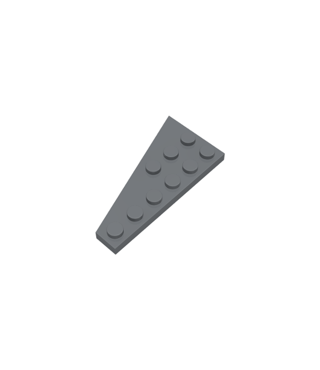 LEGO - Wig, plaat 6 x 3 rechts - Dark Bluish Gray | N