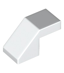 LEGO - Helling 45 graden 2 x 1 met uitsparing zonder nop - White | N - Thumbnail