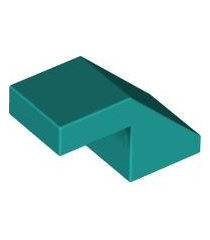 LEGO - Helling 45 graden 2 x 1 met uitsparing zonder nop - Dark Turquoise | N - Thumbnail