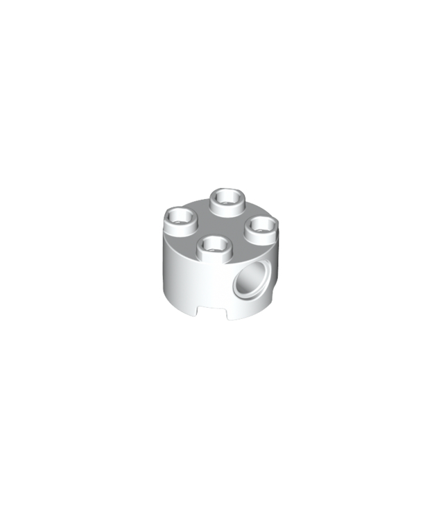 LEGO - Steen, rond 2 x 2 met pen-gaten - White | N
