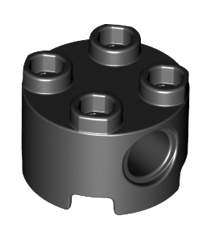 LEGO - Steen, rond 2 x 2 met pen-gaten - Black | N - Thumbnail