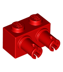 LEGO - Steen, gemodificeerd 1 x 2 met pennen - Red | N - Thumbnail