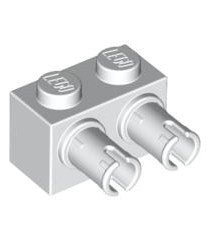 LEGO - Steen, gemodificeerd 1 x 2 met pennen - White | N - Thumbnail