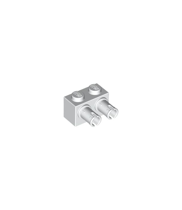 LEGO - Steen, gemodificeerd 1 x 2 met pennen - White | N