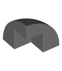 LEGO - Steen, ronde hoek 2 x 2 x 1 2/3 koepelvormige bovenkant - Dark Bluish Gray | N - Thumbnail