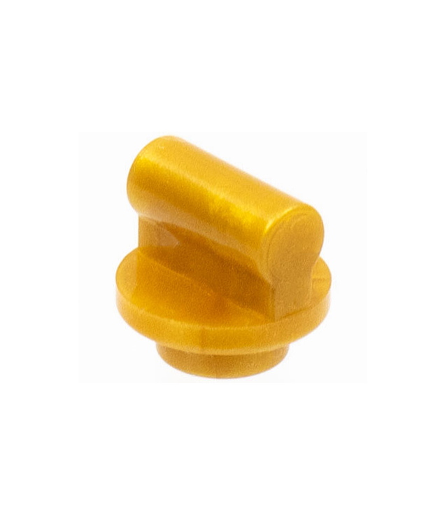 LEGO - Plaat, rond 1 x 1 met staaf-handgreep op lange steel - Pearl Gold | N