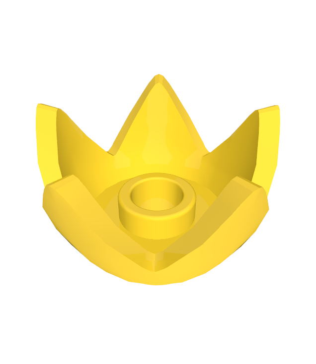 LEGO - Minifiguur-hoofddeksel kroon-eierschaal met 5 punten en middelste nop - Yellow | N