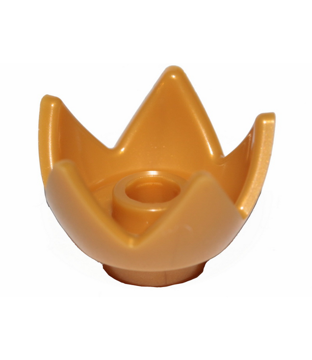 LEGO - Minifiguur-hoofddeksel kroon-eierschaal met 5 punten en middelste nop - Pearl Gold | N