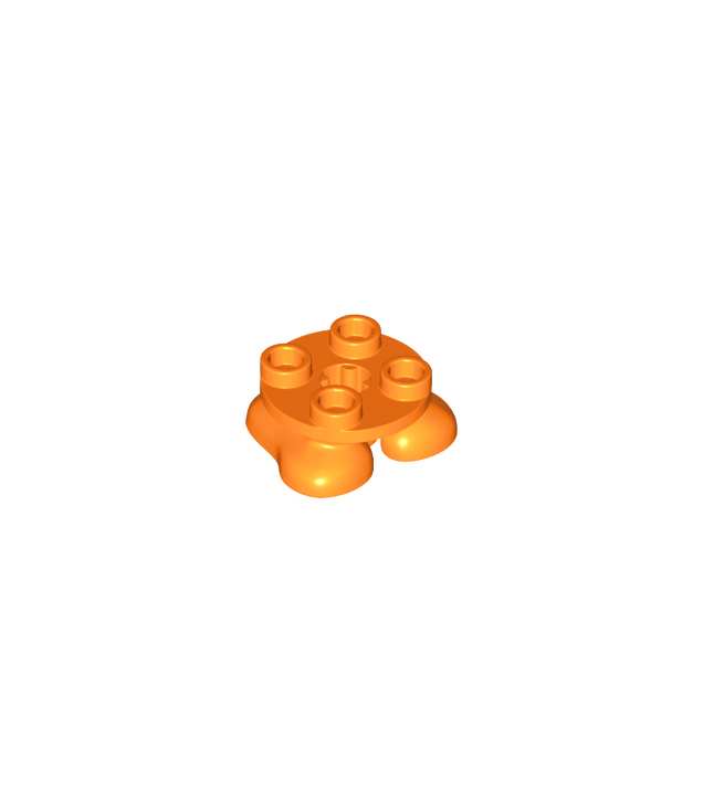 LEGO - Benen met ronde plaat 2 x 2 en as-gat - 2 voeten - Orange | N