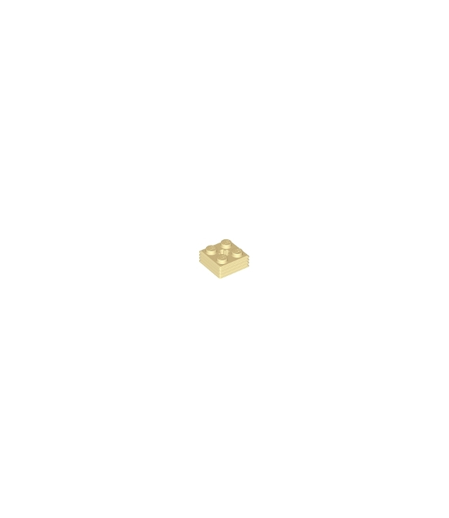 LEGO - Steen, gemodificeerd 2 x 2 x 2/3 geribbeld met as-gat - Tan | N