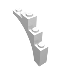 LEGO - Boog 1 x 5 x 4 - doorlopende kromming - White | N - Thumbnail