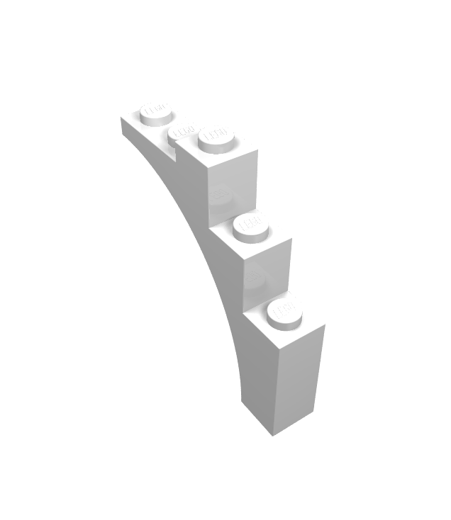 LEGO - Boog 1 x 5 x 4 - doorlopende kromming - White | N