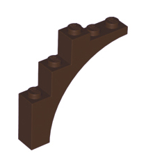 LEGO - Boog 1 x 5 x 4 - doorlopende kromming - Dark Brown | N - Thumbnail