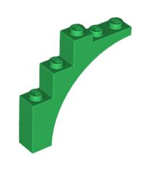 LEGO - Boog 1 x 5 x 4 - doorlopende kromming - Green | N - Thumbnail