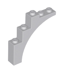 LEGO - Boog 1 x 5 x 4 - doorlopende kromming - Light Bluish Gray | N - Thumbnail