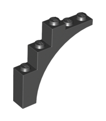 LEGO - Boog 1 x 5 x 4 - doorlopende kromming - Black | N - Thumbnail