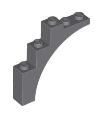 LEGO - Boog 1 x 5 x 4 - doorlopende kromming - Dark Bluish Gray | N - Thumbnail