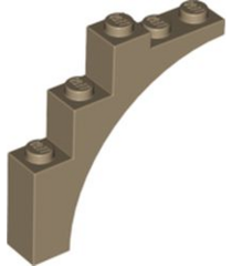 LEGO - Boog 1 x 5 x 4 - doorlopende kromming - Dark Tan | N - Thumbnail
