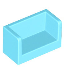 LEGO - Paneel 1 x 2 x 1 met afgeronde hoeken en 2 zijkanten - Medium Azure | N - Thumbnail