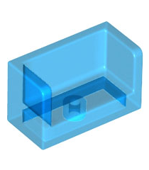 LEGO - Paneel 1 x 2 x 1 met afgeronde hoeken en 2 zijkanten - Trans-Dark Blue | N - Thumbnail
