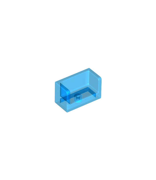 LEGO - Paneel 1 x 2 x 1 met afgeronde hoeken en 2 zijkanten - Trans-Dark Blue | N