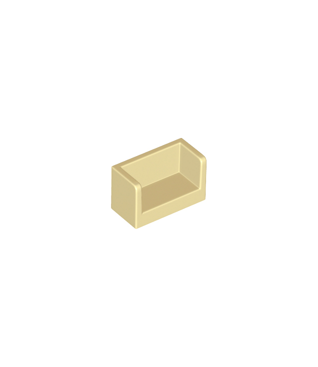 LEGO - Paneel 1 x 2 x 1 met afgeronde hoeken en 2 zijkanten - Tan | N