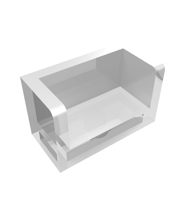 LEGO - Paneel 1 x 2 x 1 met afgeronde hoeken en 2 zijkanten - Trans-Clear | N