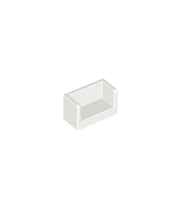 LEGO - Paneel 1 x 2 x 1 met afgeronde hoeken en 2 zijkanten - White | N