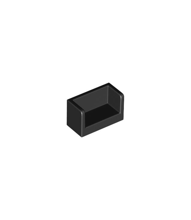 LEGO - Paneel 1 x 2 x 1 met afgeronde hoeken en 2 zijkanten - Black | N