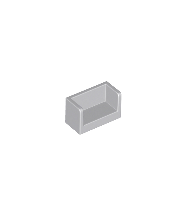 LEGO - Paneel 1 x 2 x 1 met afgeronde hoeken en 2 zijkanten - Light Bluish Gray | N