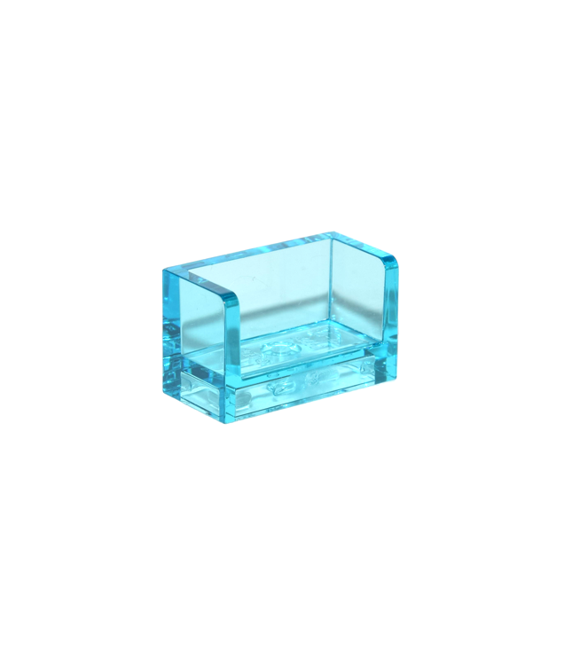 LEGO - Paneel 1 x 2 x 1 met afgeronde hoeken en 2 zijkanten - Trans-Light Blue | N