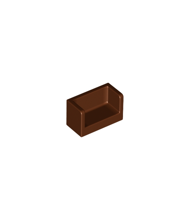 LEGO - Paneel 1 x 2 x 1 met afgeronde hoeken en 2 zijkanten - Reddish Brown | N