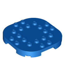 LEGO - Plaat, gemodificeerd 6 x 6 met afgeronde hoeken en 4 pootjes - Blue | N - Thumbnail