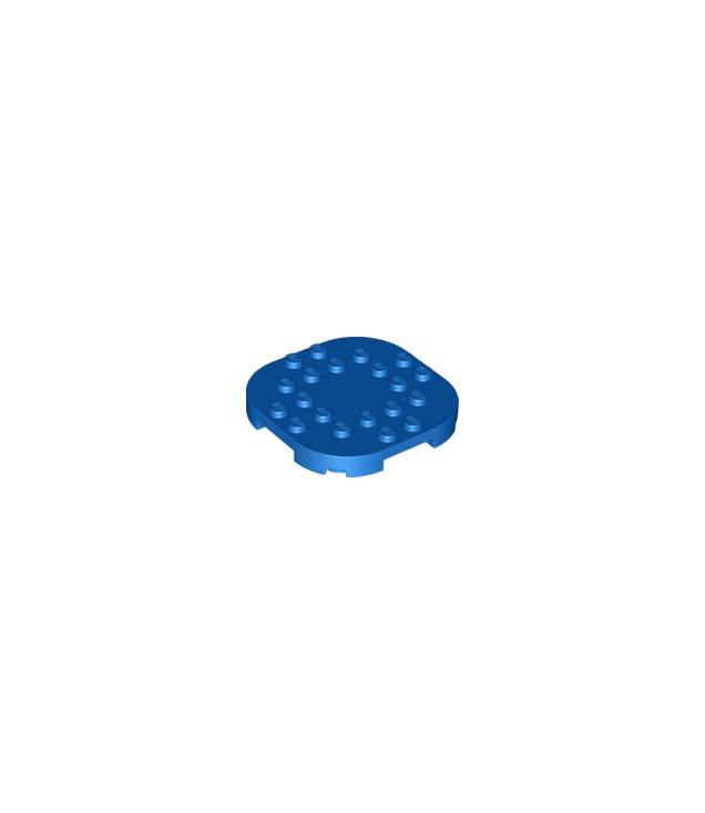 LEGO - Plaat, gemodificeerd 6 x 6 met afgeronde hoeken en 4 pootjes - Blue | N